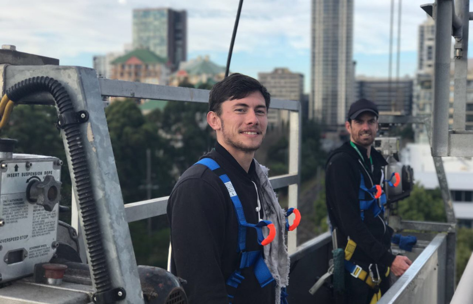 High Rise WIndow Cleaner on BMU