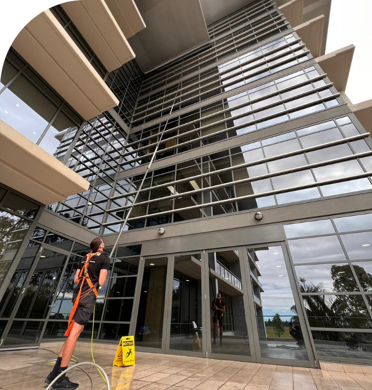 Services- High Window Cleaning uwing Waterfed Pole
