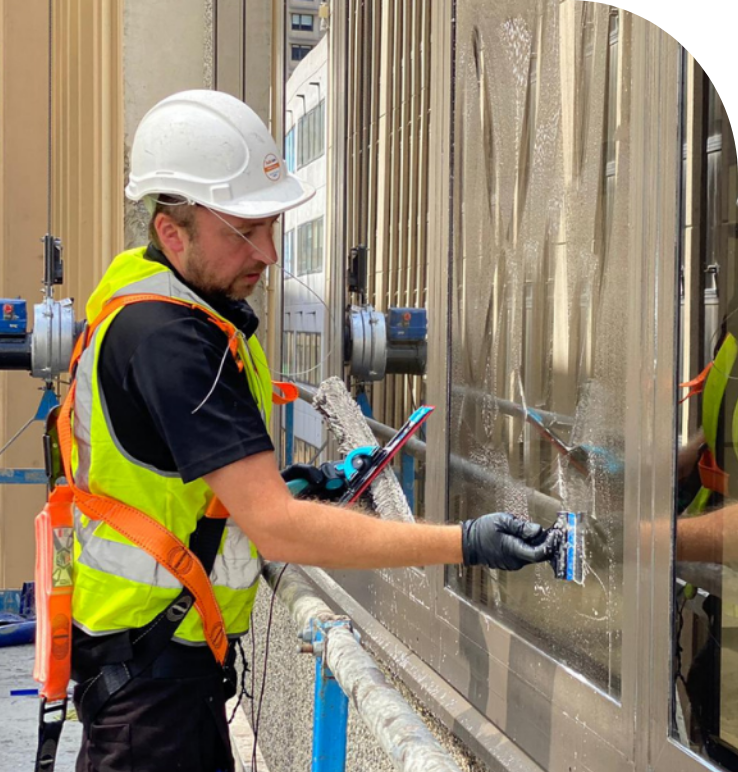 BMU Window Cleaning by Shimmer Glass and Pressure Cleaning